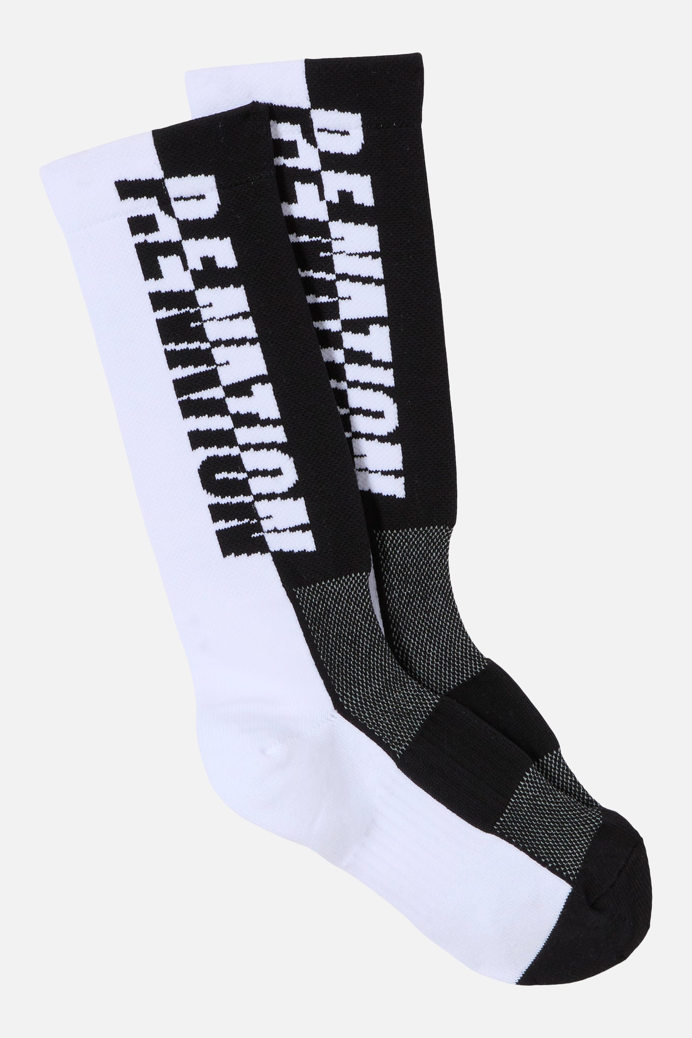 Black and White High Socks with P.E Nation Logo 
