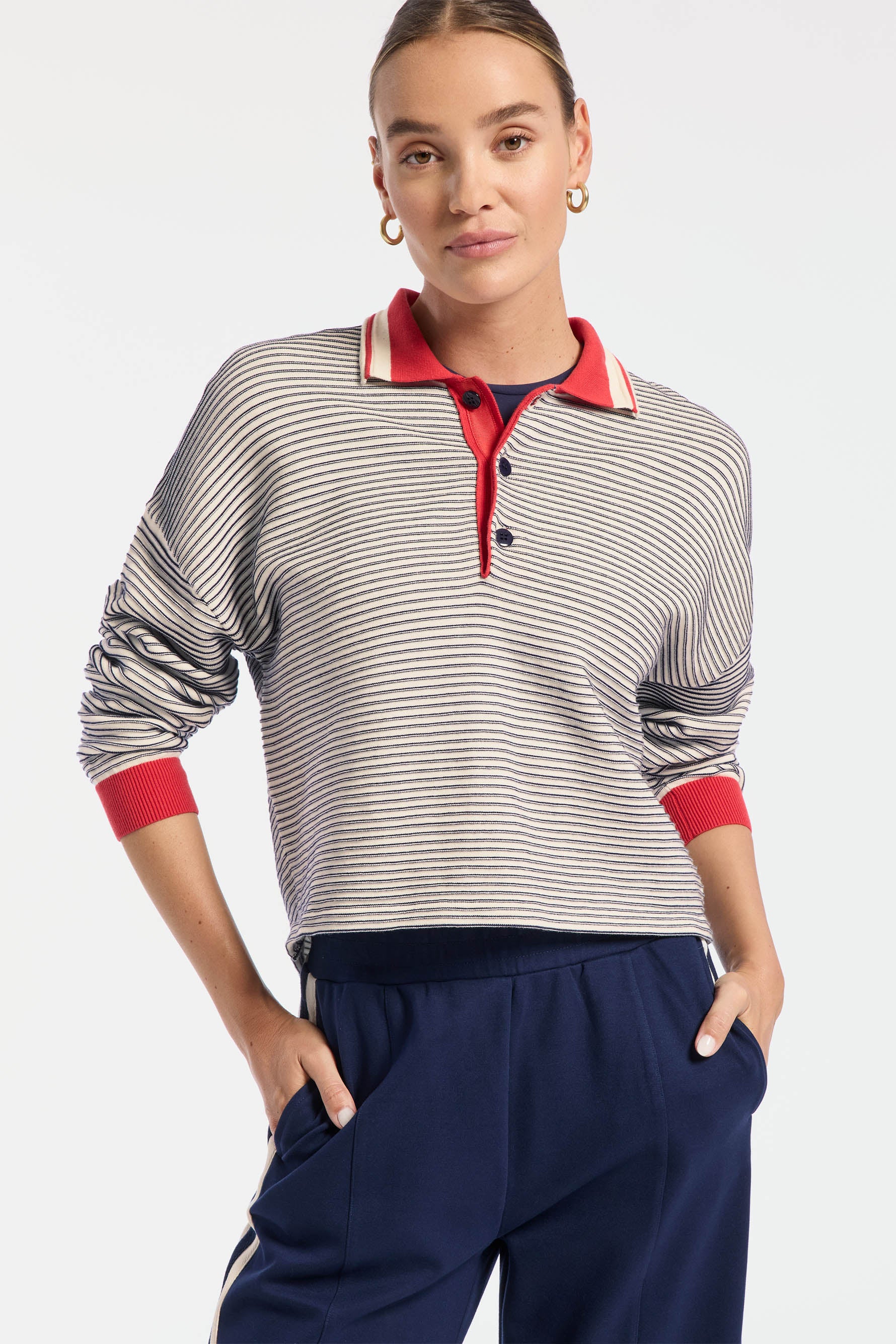 Cropped Wonder Knit Polo BANDIER
