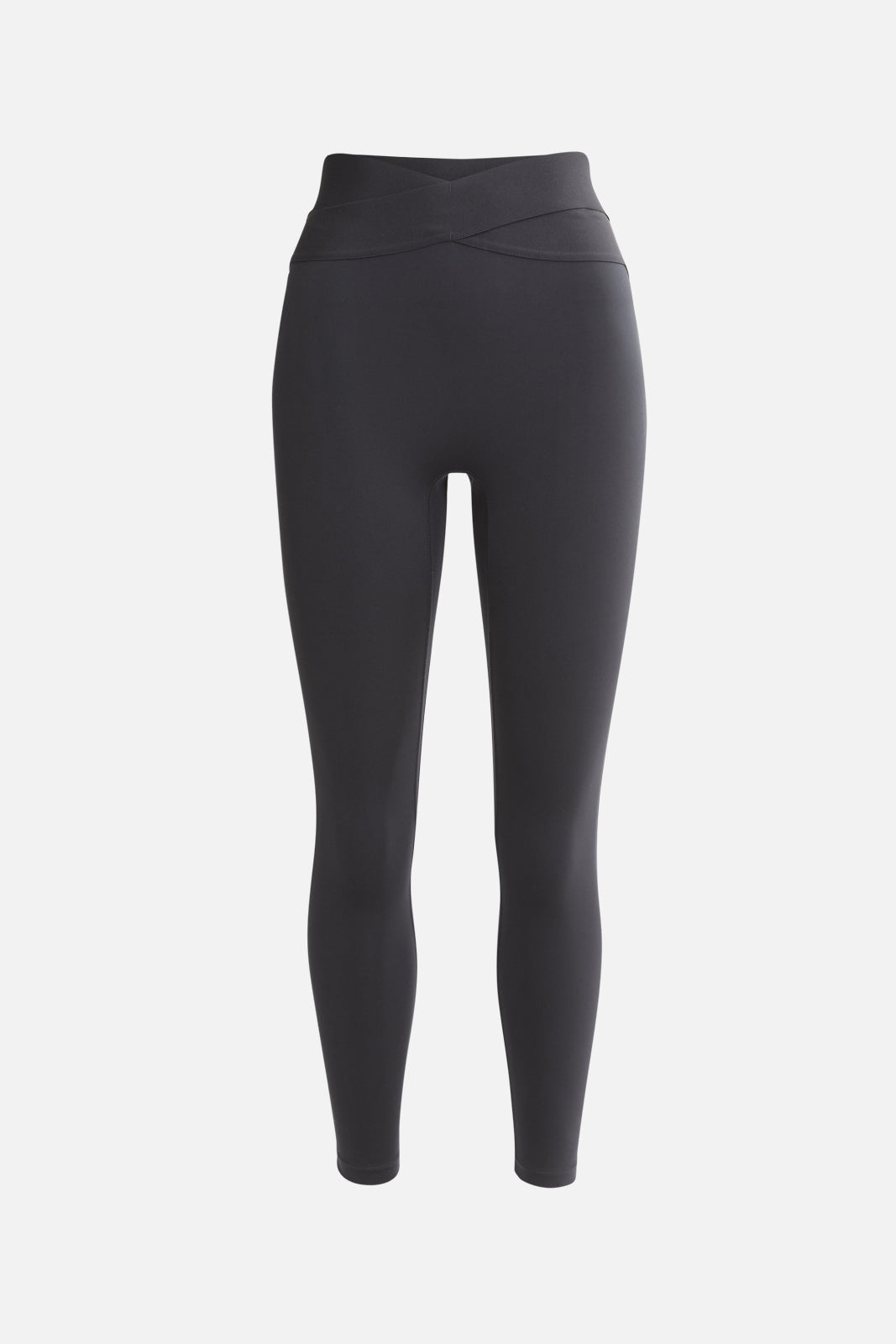 Ardene Black High Waist Crossover Leggings | Size Small | Spandex/Polyamide