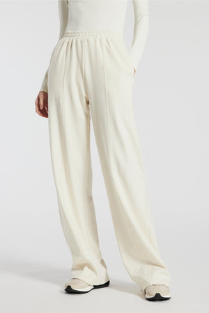 White Pants with Line Seams 
